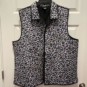 For Cynthia Black and Gray Quilted Vest NWOT